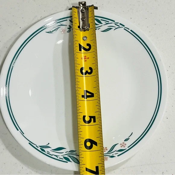 Corelle Rosemarie BREAD & BUTTER Dessert PLATE Green Pink Tulip 6 3/4. One plate - Picture 3 of 3